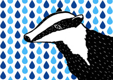 Load image into Gallery viewer, Rainy Days Badger Print