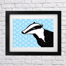 Load image into Gallery viewer, Snowy Days Badger Print

