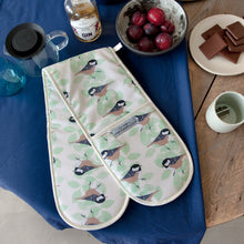 Load image into Gallery viewer, Coal Tit Print Double Oven Gloves