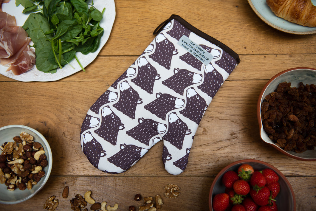 Bear Print Single Oven Mitt