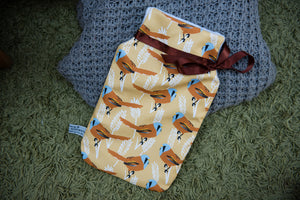 Bearded Tit Print Hot Water Bottle