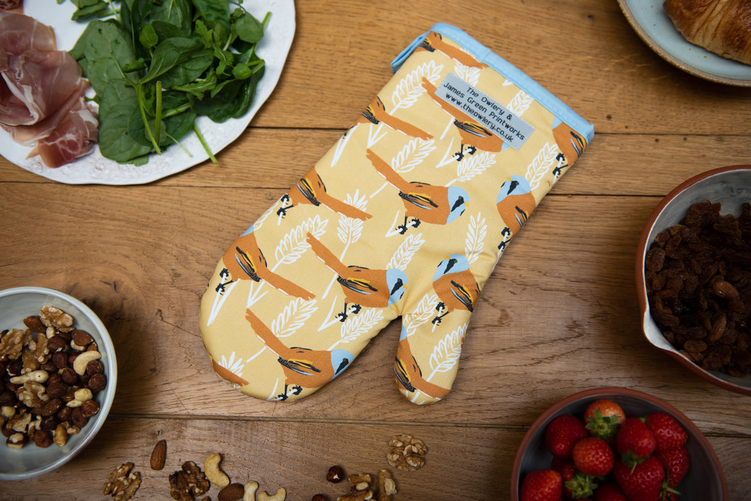 Bearded Tit Print Single Oven Mitt