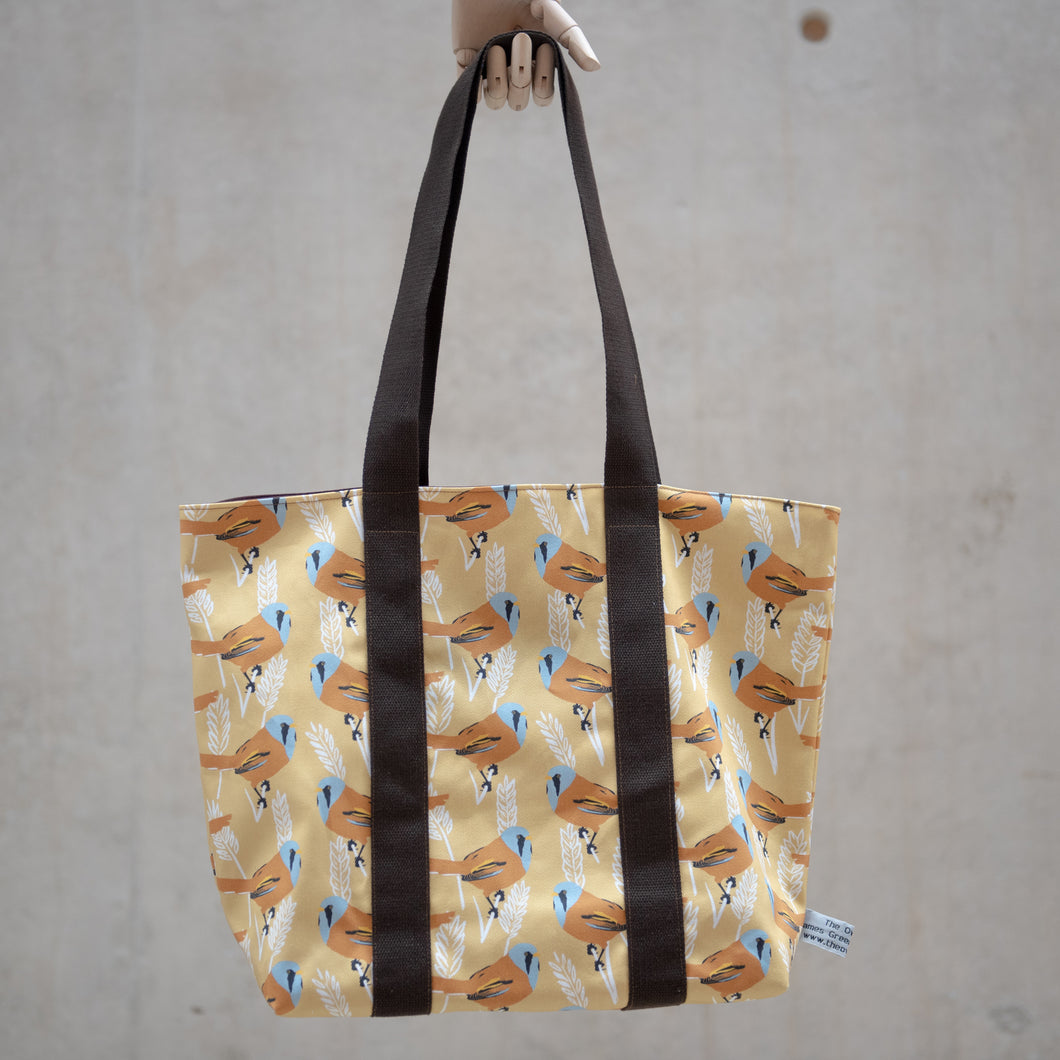 Bearded Tit Print Tote Bag