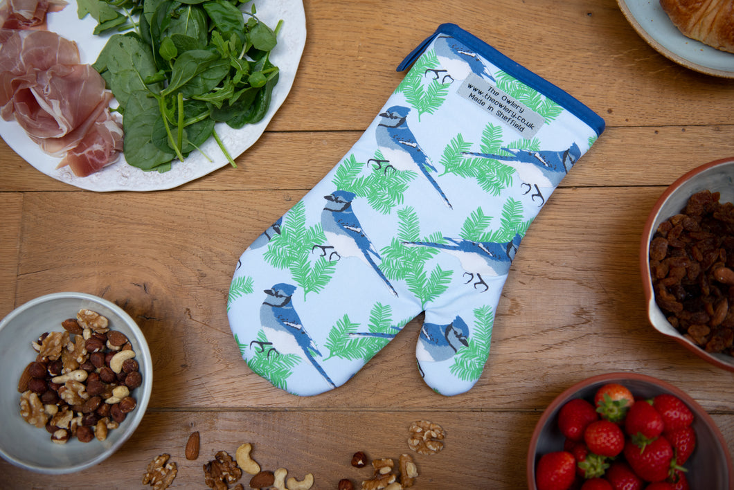 Blue Jay Print Single Oven Mitt