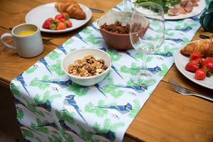 Blue Jay Print Table Runner