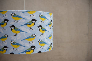 SALE 25cm Blue and Great Tit Print Table Lampshade