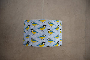 SALE 25cm Blue and Great Tit Print Table Lampshade