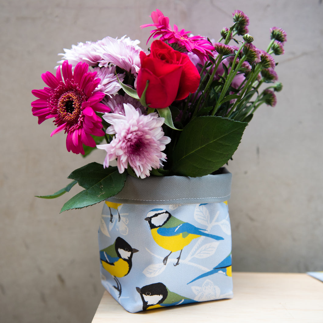 Blue and Great Tit Print Plant Pot