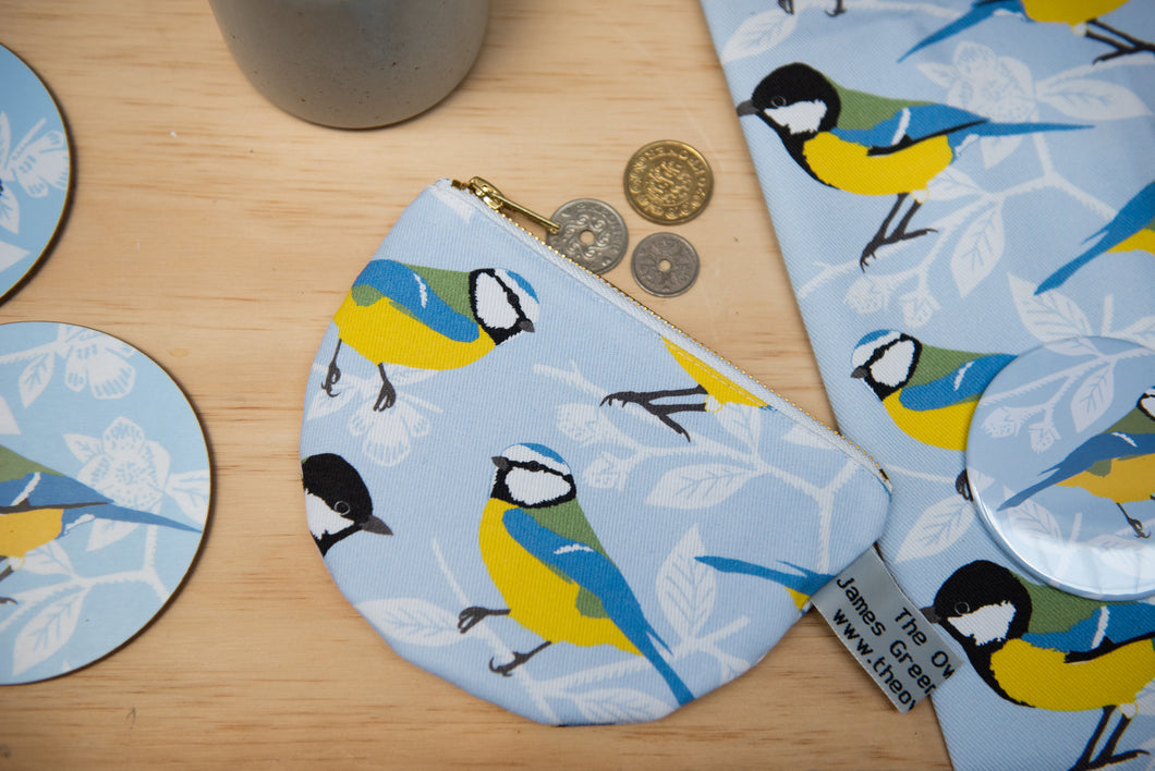 Blue and Great Tit Print Purse