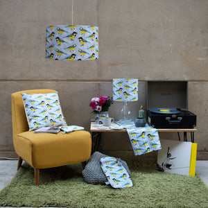 SALE 30cm Blue and Great Tit Print Table Lampshade