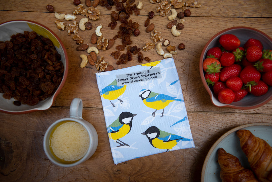 Blue and Great Tit Print Snack Bag