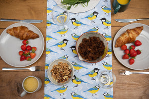 Blue and Great Tit Print Table Runner