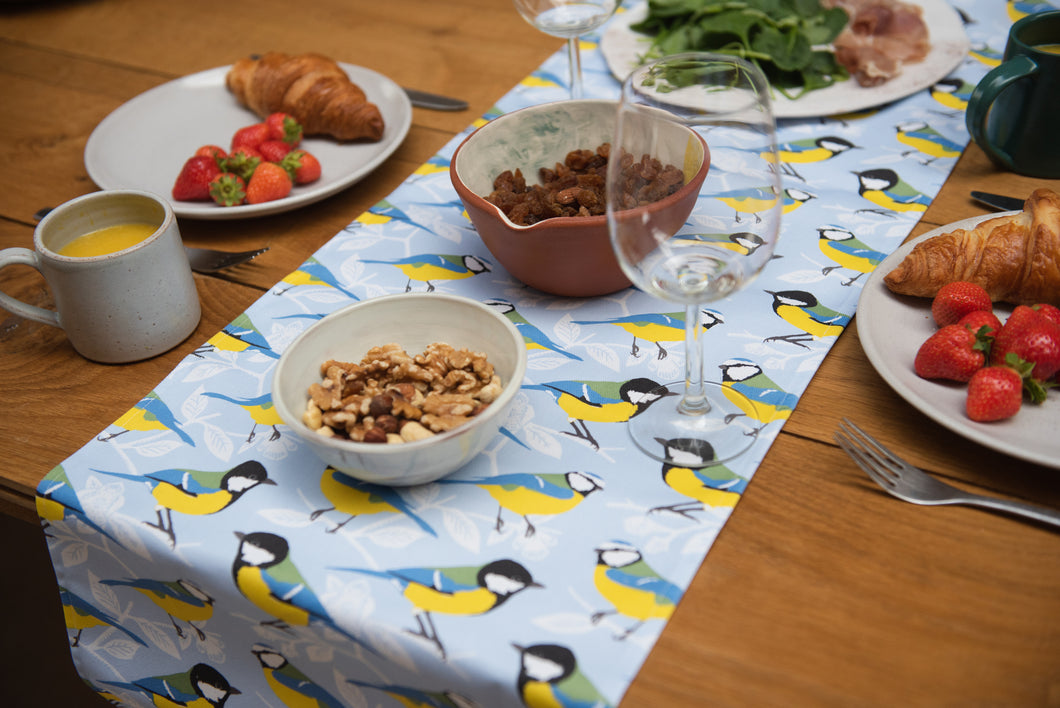 Blue and Great Tit Print Table Runner