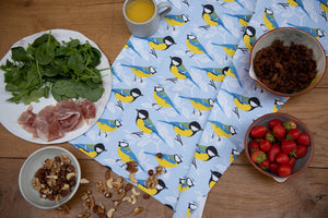 Blue and Great Tit Tea Towel