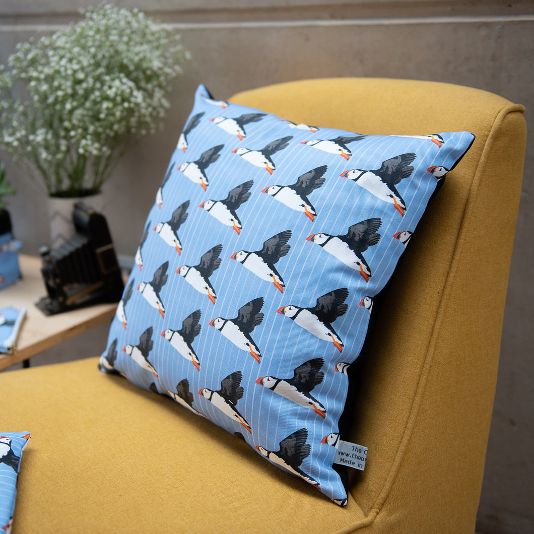 Puffin Print Cushion