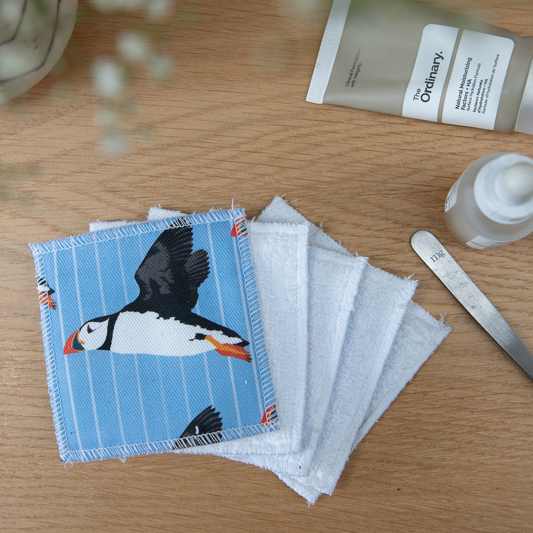Puffin Print Reusable Facial Pads