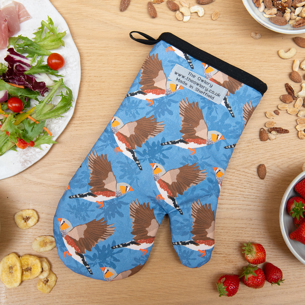 Zebra Finch Single Oven Mitt