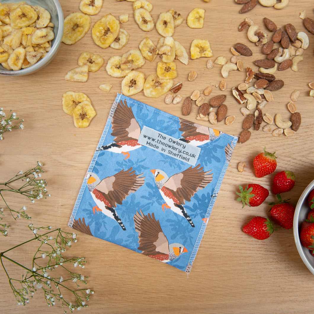 Zebra Finch Print Snack Bag