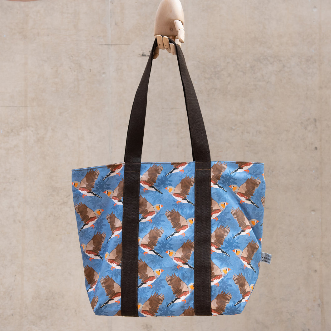 Zebra Finch Print Tote Bag