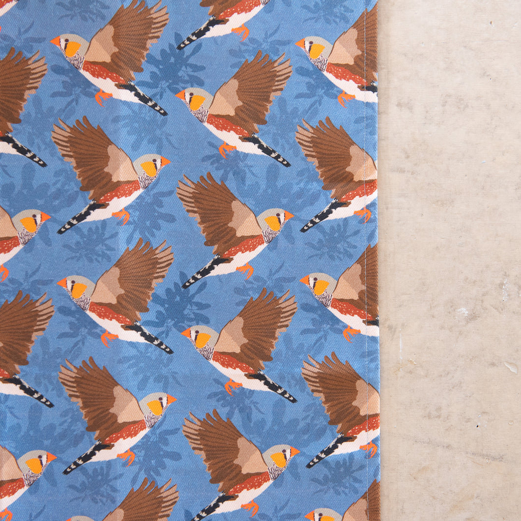 Zebra Finch Print Cotton Drill Fabric
