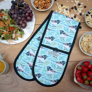 Fairy Wren Print Double Oven Gloves
