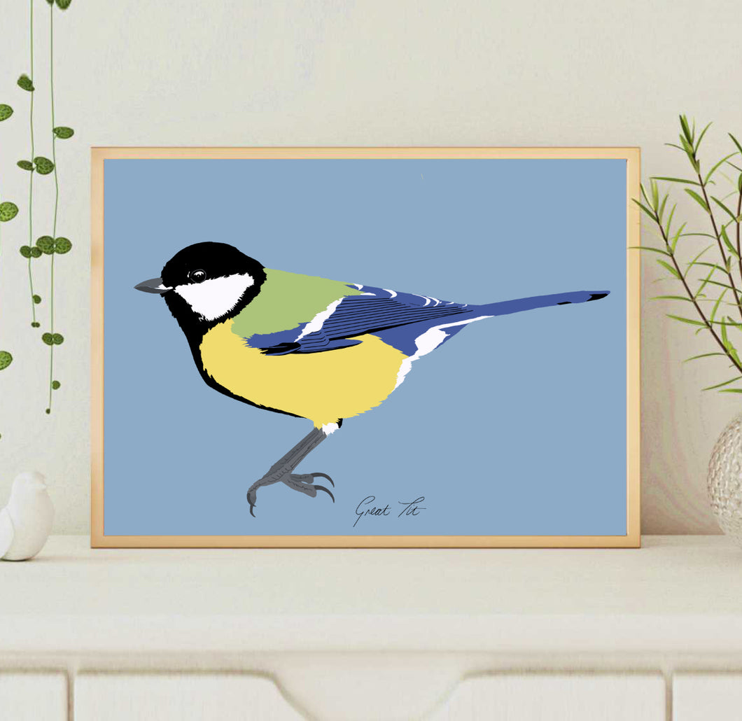 A4 Great Tit Print