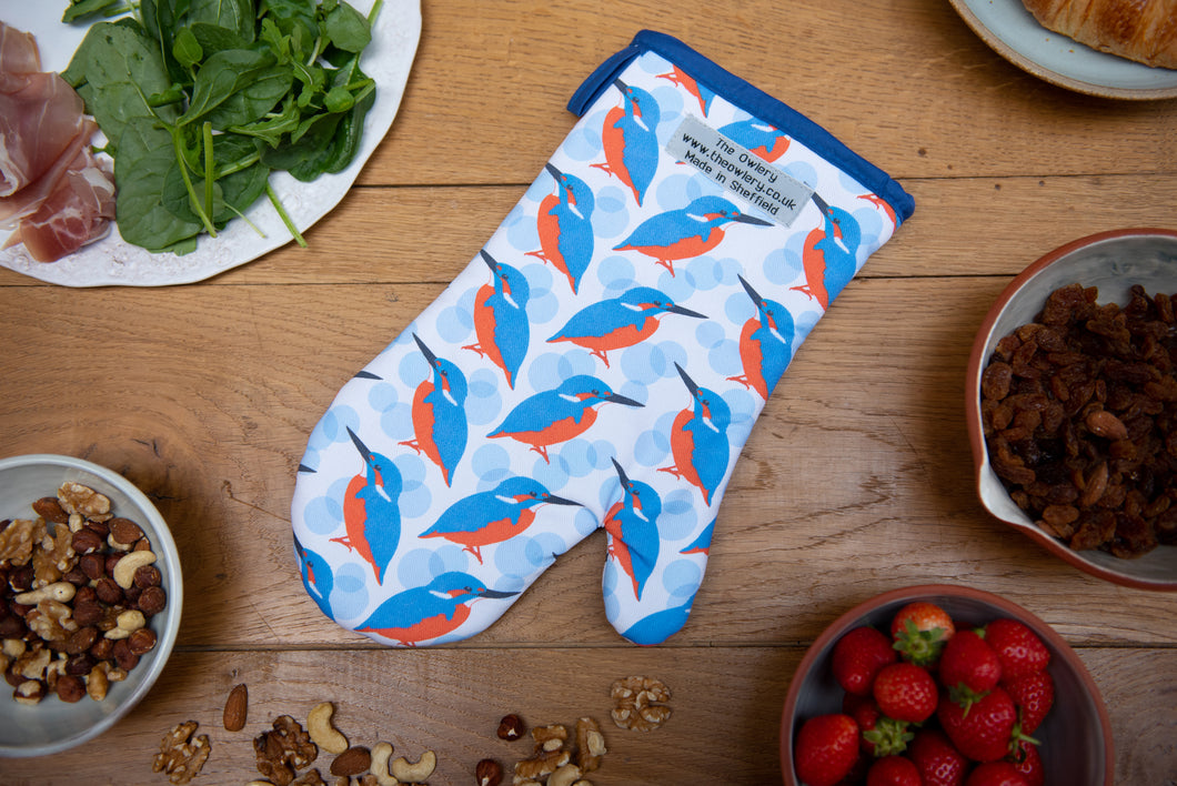 Kingfisher Print Single Oven Mitt