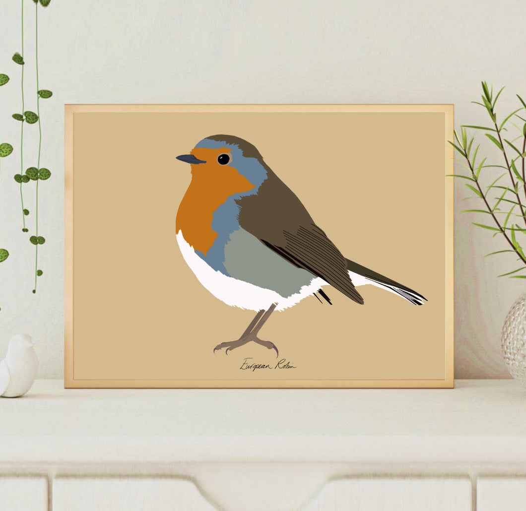 A4 European Robin Print