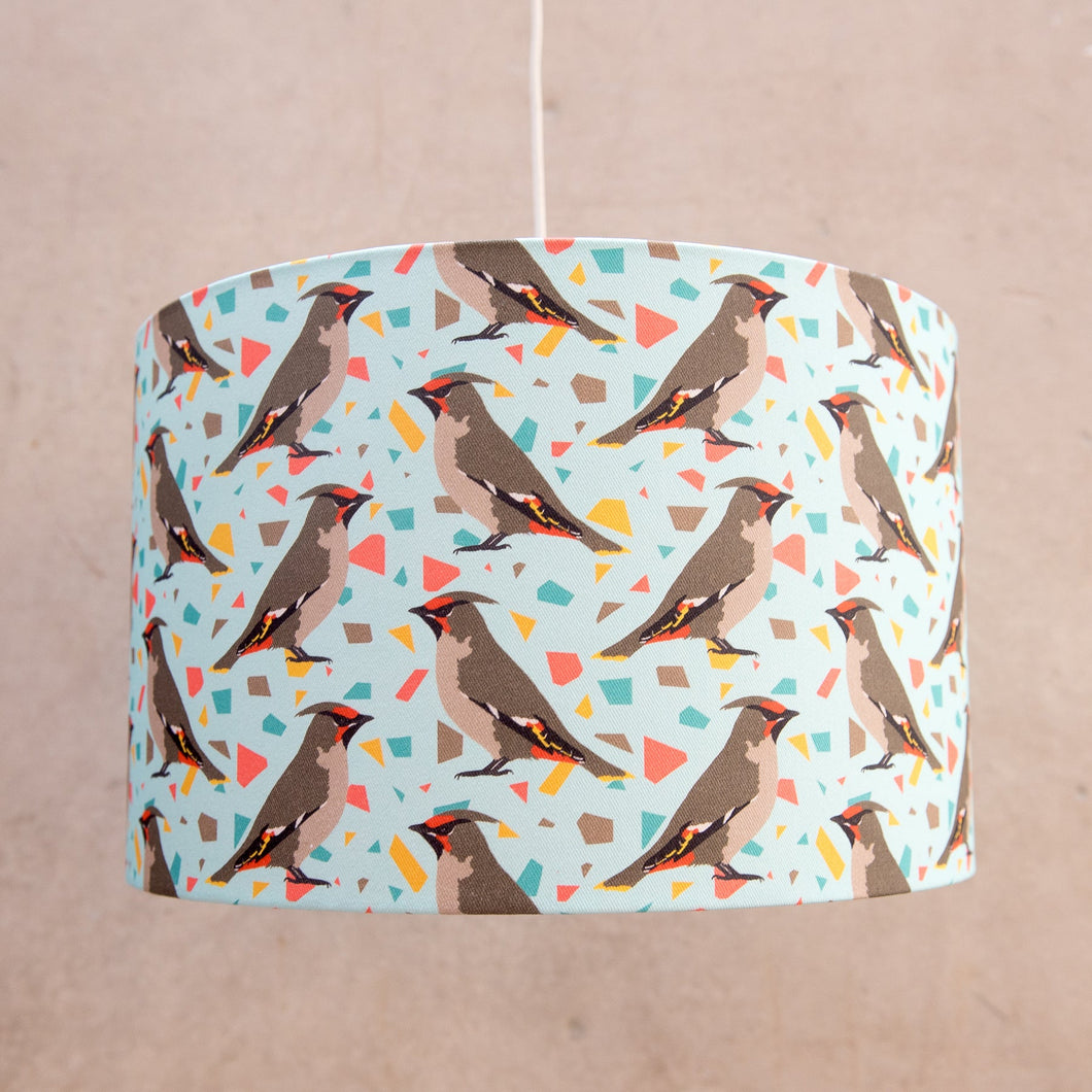SALE 25cm Waxwing Print Table Lampshade