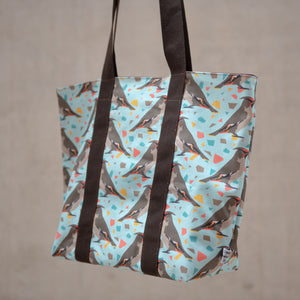 Waxwing Print Tote Bag
