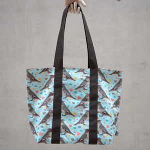 Waxwing Print Tote Bag