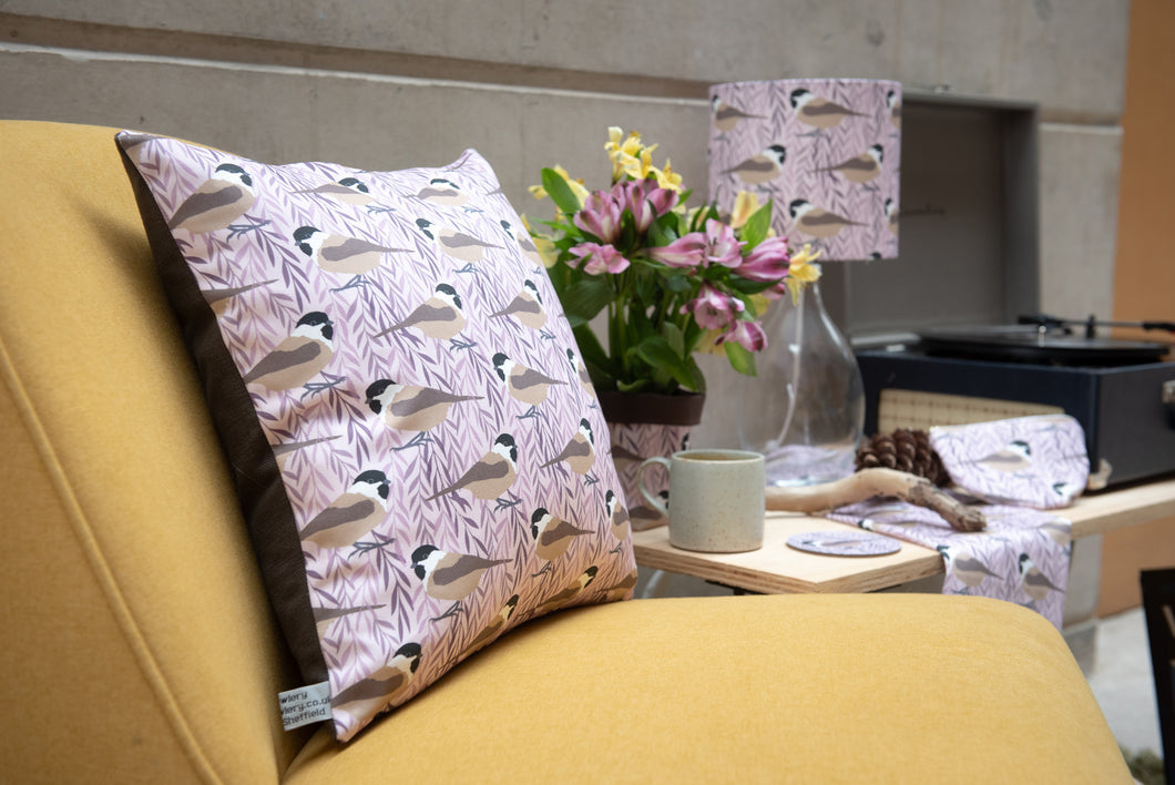 Willow Tit Print Cushion