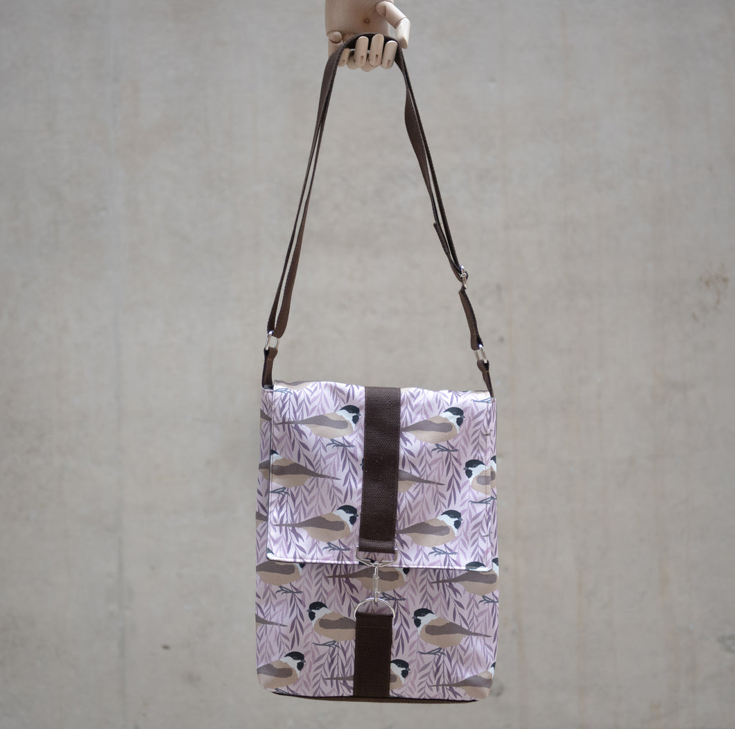 Willow Tit Print Messenger Bag