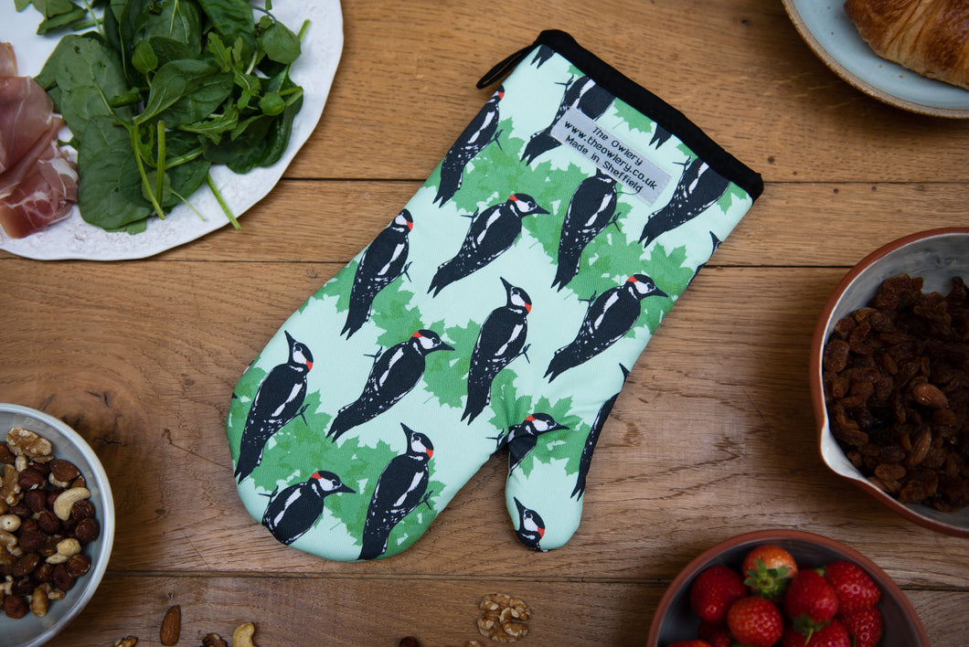 Woodpecker Print Single Oven Mitt