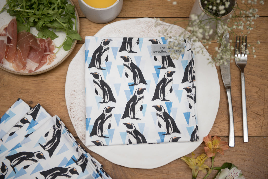 African Penguin Print Napkin Set