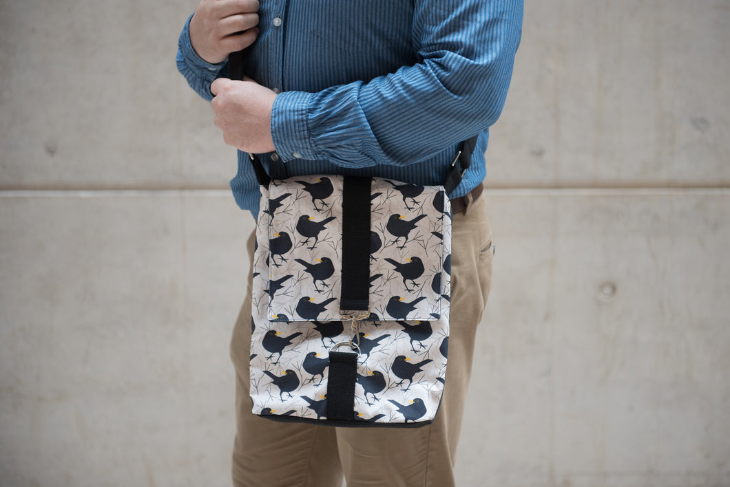 Blackbird Print Messenger Bag