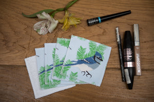Blue Jay Print Reusable Facial Wipes