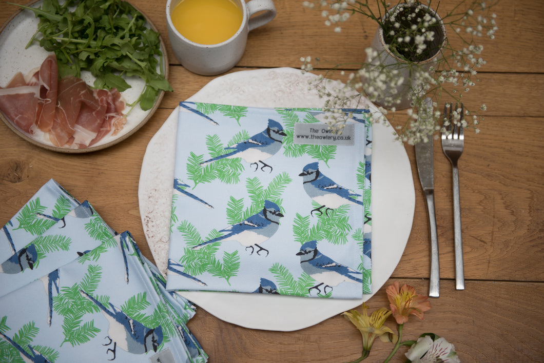 Blue Jay Print Napkin Set