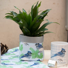 Load image into Gallery viewer, Blue Jay Print Textile Plant Pot
