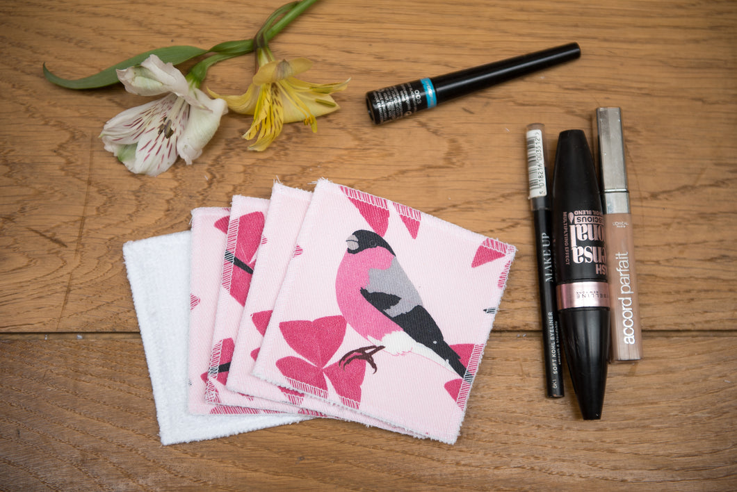 Bullfinch Print Reusable Facial Wipes