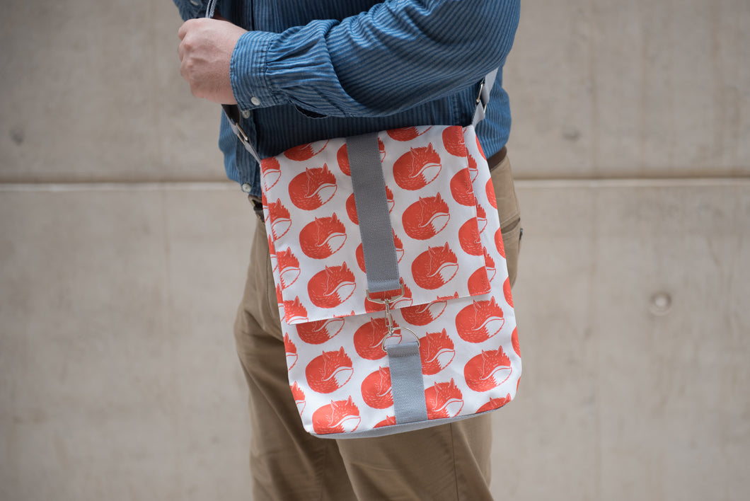 Fox Print Messenger Bag