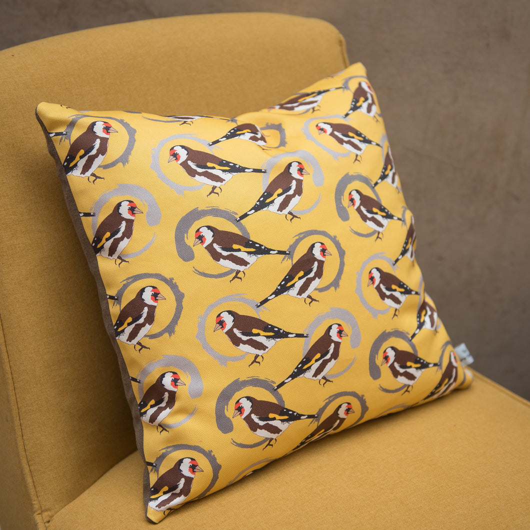Goldfinch Print Cushion
