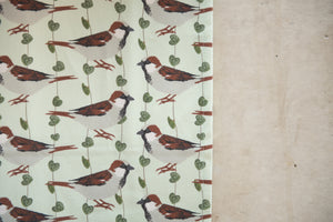 House Sparrow Print Cotton Drill Fabric