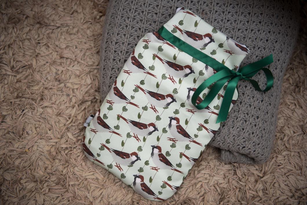 House Sparrow Print Hot Water Bottle