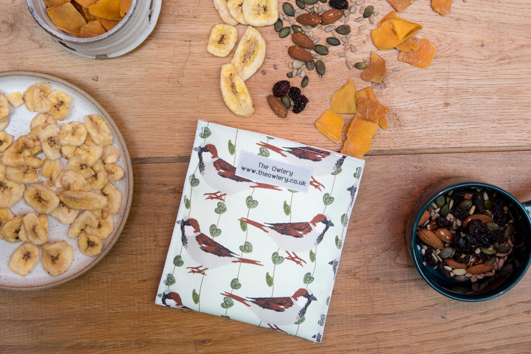 House Sparrow Print Snack Bag