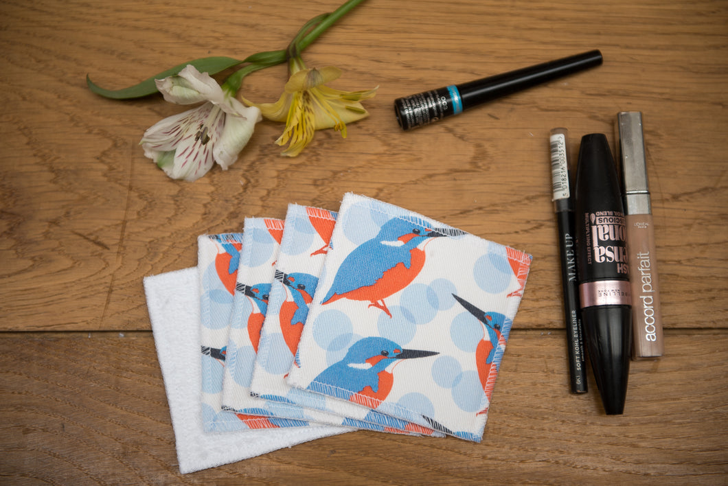 Kingfisher Print Reusable Facial Pads