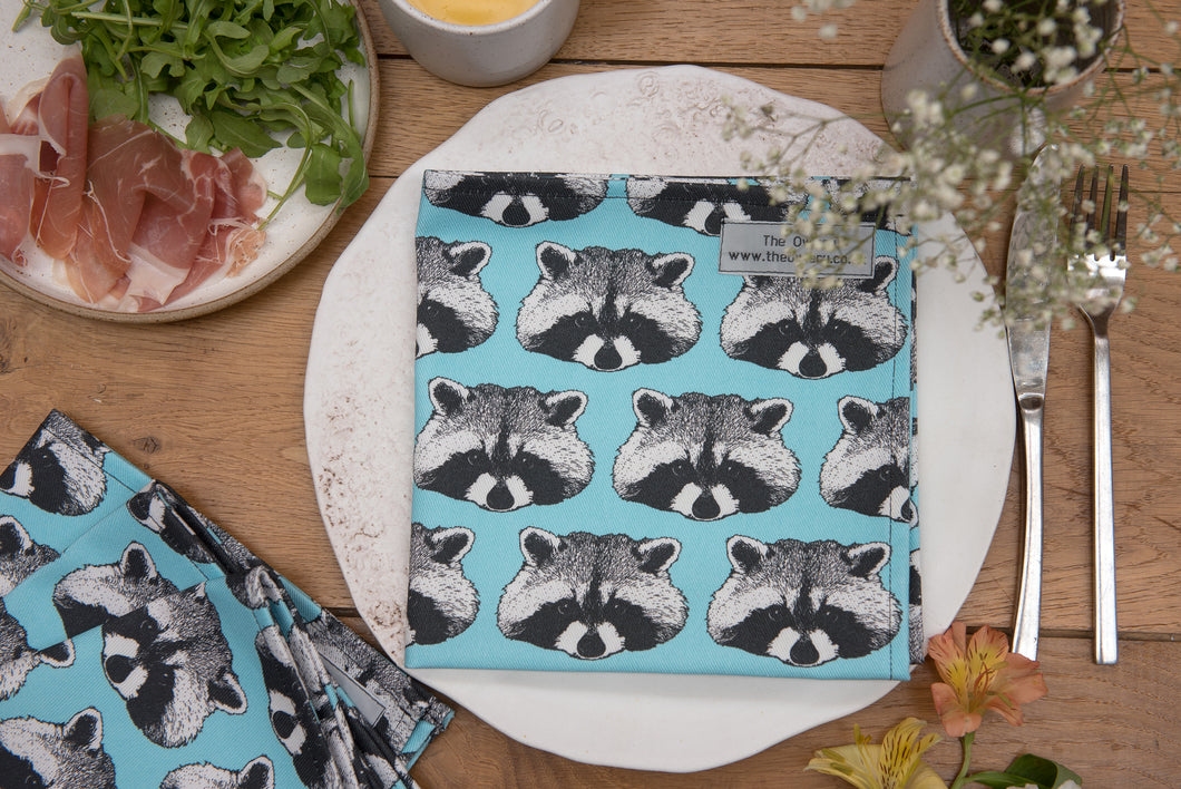 Raccoon Print Napkin Set