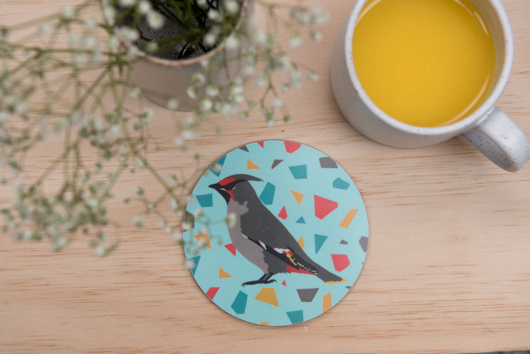 Waxwing Print Coaster
