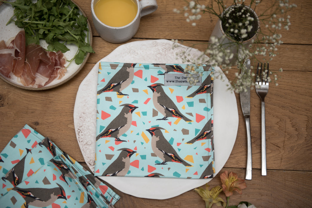 Waxwing Print Napkin Set