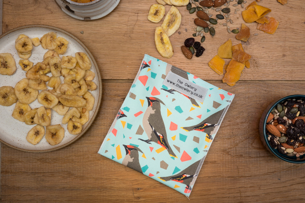 Waxwing Print Snack Bag
